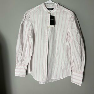NWT Lauren RALPH LAUREN Sz M Stripe
Balloon Sleeve Blouse Women's